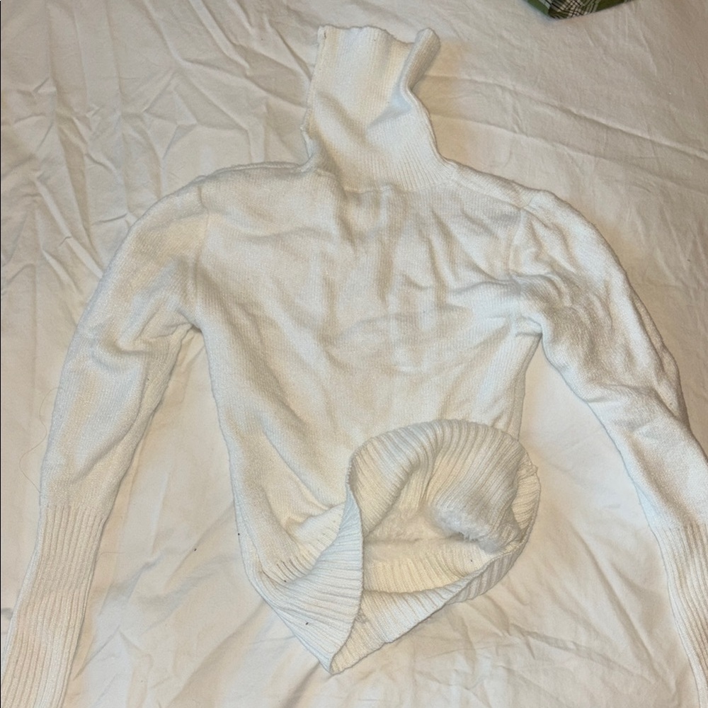 Women's White Turtleneck Sweater